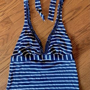 Boden 3-piece navy/white bikini and tankini size 8